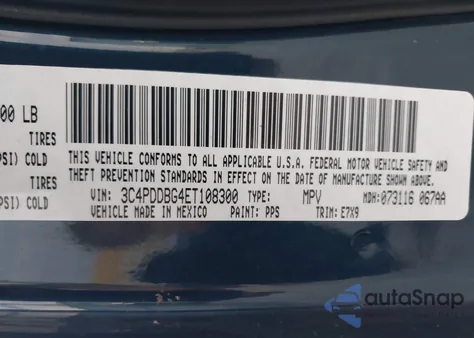 2014 Dodge Journey Sxt from USA, damaged, VIN 3C4PDDBG4ET108300